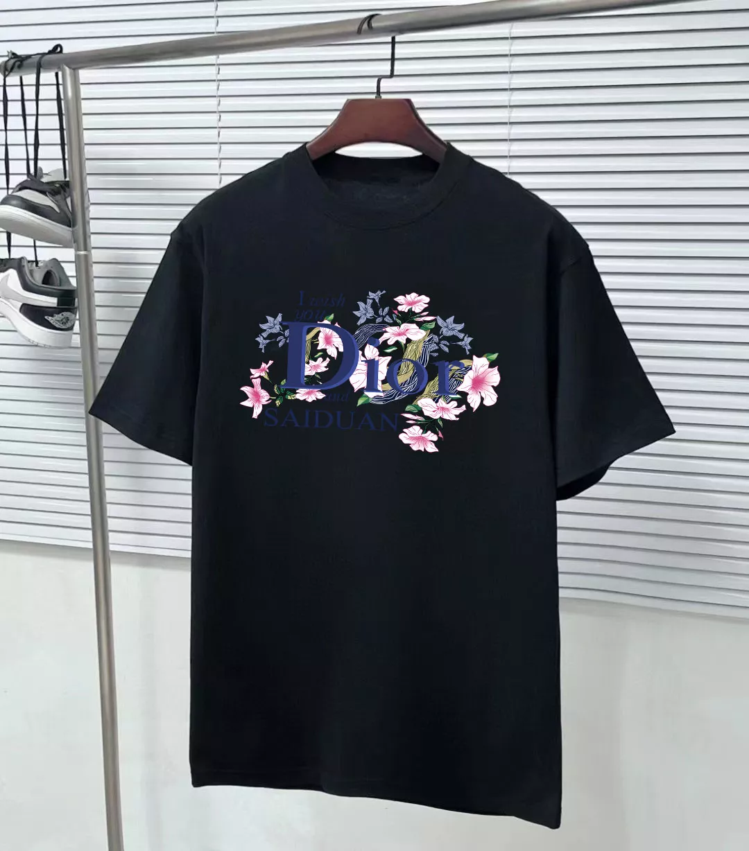 christian dior t-shirt manches courtes pour unisexe s_12b2324